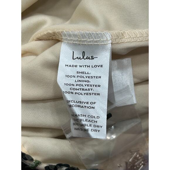 NWT Lulus Womens Show Stopper Cocktail Dress Floral Embroidered Beige Size XS - Picture 9 of 11